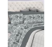 GEMITEX Parure de lit en Coton, 100% Coton, Respirant, sans substances nocives, qualité certifiée Standard 100 par Oeko-TEX Confiance en Textile, Simple, G25/gris, conçue en Italie