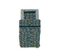 GEMITEX Parure de lit en Coton, 100% Coton, Respirant, sans substances nocives, qualité certifiée Standard 100 par Oeko-TEX Confiance en Textile, Simple, G22/BLUE, conçue en Italie