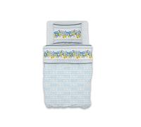 GEMITEX Parure de lit en Coton, 100% Coton, Respirant, sans substances nocives, qualité certifiée Standard 100 par Oeko-TEX Confiance en Textile, Simple, G23/CELESTE, conçue en Italie