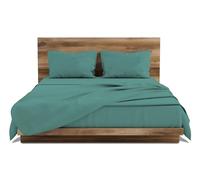 GEMITEX Parure de lit fabriquée en Italie en 100% Coton, Couleur Unie, pour lit Double, Ligne Coton, Couleur octoan, avec Traitement Anti-Boulochage et hypoallergénique