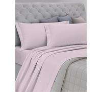 GEMITEX Parure de lit fabriquée en Italie en Flanelle en 100% Coton, Double, Ligne Enjoy, Teinte Unie Rose, avec Traitement Anti-Boulochage Hivernal, Chaud et économie sur Le Chauffage