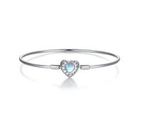 GemKing BSB093-17 Heart Moonstone Bracelet S925 Sterling Silver Bracelet