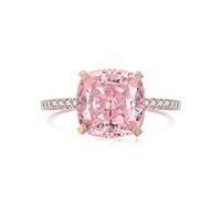 GemKing DY120014-S-W-WH-10 Bague de fiançailles en argent sterling S925 avec pierre CZ 5A, 5, Argent sterling, Pas de gemme