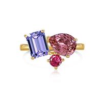 GemKing DY120615-S-W-WH-6 Bague de fiançailles de luxe pour femme en argent sterling S925 sertie de diamants étincelants 5A 8A, 5, Argent sterling, Aucune pierre précieuse