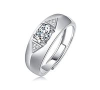 GemKing P11769-10 1 CT 1 carat 5 * 7 Moissanite Men's Ring S925 Sterling Silver Ring | graceful