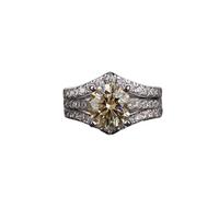 GemKing R0317 925 sterling silver ring 2ct high carbon diamond set ring luxury group setting super flash proposal diamond ring for women