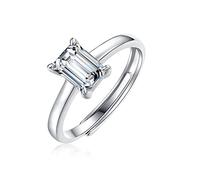 GemKing R11569-10 1 CT 1 carat Moissanite Women's Ring S925 Sterling Silver Ring | childlike innocence