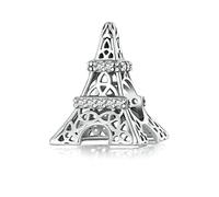 GemKing SCC2465 Eiffel Tower Beads S925 Sterling Silver charm