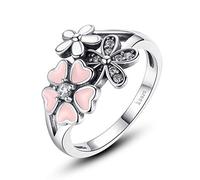 GemKing SCR004-6 Cherry Blossom S925 Sterling Silver Ring