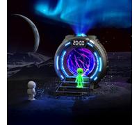 Gemmac Projecteur Bluetooth Galaxy avec Boule Plasma, Réveil LED avec Veilleuse Intégrée Bruit Blanc avec Télécommande, Décoration de Chambre de Science Fiction pour Adultes Cadeau Anniversaire