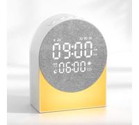 Gemmac Réveil Numérique Machine Bruit Blanc, Reveil Lumineux avec Enceinte Bluetooth Piles Rechargeables Timer Bruit Blanc Lampe Chevet, Réveil Matin LED Veilleuse pour Aide au Sommeil Chambre Cadeau