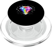 Gemme de Diamant colorée - Design Cristal Arc-en-Ciel étincelant PopSockets PopGrip pour MagSafe