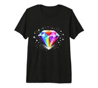Gemme de Diamant colorée - Design Cristal Arc-en-Ciel étincelant T-Shirt Haut de Gamme