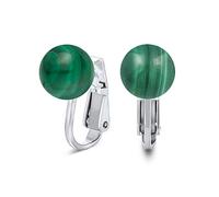 Gemme Malachite Verte Boucle D'Oreille Pour Femmes Argent Sterling 925