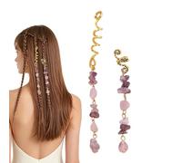 Gemmes de cheveux pour tresses | Pendentifs vintage en pierre précieuse - Guirlande de cheveux en pierre naturelle - Pour filles, adolescentes, femmes, mariage, bal, anniversaire, costume