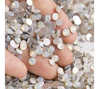 Gemmes d'ongles en opale blanche, strass à dos plat, non correctif, Strass, 2058NoHF, SS3-SS34-Opale blanche, SS34 288 pièces