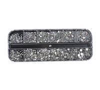 Gemmes pour Nail Art, strass ronds à dos plat, cristaux mélangés AB pour l'artisanat de bricolage, 1 boîte..