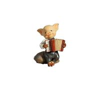 Gemmia Figurines Miniatures de Cochon de Jardin féerique- accordéoniste