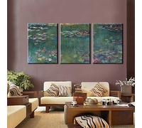 GEMMII 3 Pcs Monet Wall Art, Monet Impressionism Famous Painting, Monet Nympheas Prints, Impressions sur Toile XXL-for Living Room Decor 60x85cmX3 Sans Cadre