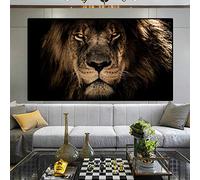 GEMMII Affiches africaines de visage de grands lions, images d'art de lions, impressions sur toile d'animaux de lion, peintures d'art de mur pour le salon XXL 80x140cm sans cadre