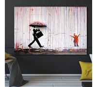 GEMMII Banksy Toile Mur Art Affiche Abstrait Coloré Pluie Peinture Impression sur Toile Oeuvres Photos pour Salon Home Decor 29.7x42cm Sans Cadre