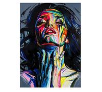 GEMMII Françoise Nielly Coloré Femme Visage Peinture À L'huile Impression Sur Toile Affiches et Gravures Mur Art Photos Pour Salon 80x120cm Sans Cadre