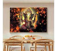 GEMMII Impression Sur Toile XXL Seigneur Ganesha peintures sur toile affiches et impressions d'art mural dieux hindous toile art photos Ganesh affiches d'art 80x120 cm sans cadre