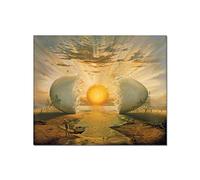 GEMMII Impressions sur Toile - Salvador Dali L'Aurora Abstrait Oeuf Rayons du Soleil Toile Mur Art Peintures Affiches et Gravures Photos Décor 80x120cm Sans Cadre