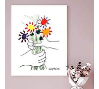 GEMMII Pablo Picasso 1958 Bouquet de la Paix Oeuvre Picasso Impressions sur Toile Picasso Galerie d'Art Affiche Mur Art Photo 50x75cm Sans Cadre