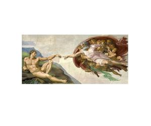 GEMMII Peintures Sur Toile Fresque de plafond de la Chapelle Sixtine de Michel-Ange, création d'Adam Poster imprimé sur toile 80 x 160 cm sans cadre