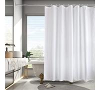 GEMMII Rideau de Douche Blanc imperméable Durable épaissi écrans de Salle de Bain Rideaux lavables avec 12 Crochets Extra Longs décoration de Salle de Bain 135x200cm(53X79inch)