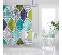 GEMMII Rideau De Douche Géométrique Accrocher Rideau Étanche Bande Salle De Bains Rideau Décor Rideaux Coloré Rideaux De Douche Cortina Ducha 100x200cm(39X79inch)