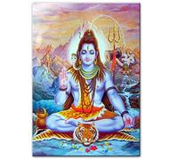 GEMMII Shiva Lord Tableau Peinture Huile Sur Toile Peintures murales Dieux hindous Wall Art Prints Hindouisme Affiches murales et impressions Photos Home Decor 50x75cm Sans cadre