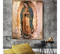 GEMMII Vierge Marie De Guadalupe Peinture Photo Moderne Abstrait Oeuvre Affiche Toile Impression Mur Art Mural Décor 60x85 cm Sans Cadre