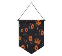 Gemmy Aliens Design Bannière orange Hallowen à suspendre avec tige télescopique pour décoration extérieure pour festival et jour spécial banderitas para fêtes