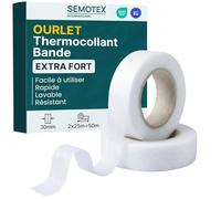 gemola Ourlet Thermocollant Bande EXTRA FORT - 50 mètres x 20 mm - Ruban thermocollant - Ourlet Facile sans Couture Rideau, Pantalon, Jeans - Thermocollant Couture 20 Millimètres large