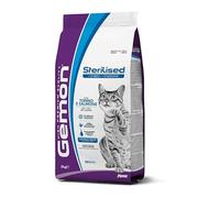 Gemon chat adulte stérilisé thon et saumon, nourriture sèche pour chats adultes stérilisés de toutes tailles, lot de 2 kg.