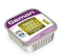 Gemon humide chat pâté avec friandises goût canard, aliment complémentaire pour chats adultes de toutes tailles | 12 bacs de 100 grammes chacun.