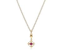 Gemondo Collier pendentif fleur de lys rubis ECFEW™ en or jaune 9 carats