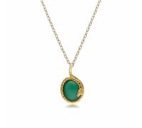 Gemondo Collier pendentif serpent enroulé en calcédoine verte ovale ECFEW™ en argent sterling