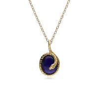 Gemondo Collier pendentif serpent enroulé ovale en lapis-lazuli ECFEW™ en argent sterling