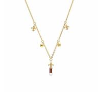 Gemondo Collier ras du cou ECFEW™ Fleur de Lis Grenat en or jaune 9 carats