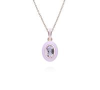 Gemondo Pendentif Valse de Sibérie en argent sterling plaqué or rose 18 carats, émail violet et améthyste rose