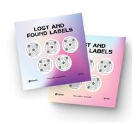 Gems Lost & Found Labels - Autocollants de suivi pour objets personnels - Étiquettes de bagages, bouteilles d'eau, petits objets - Étiquettes adhésives à code QR - (lot de 10)