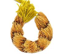 Gems Valley AMB-513 Perles rondes à facettes en tourmaline jaune ombrée de 2,5 à 3 mm, perles en cristal naturel de 32,5 cm