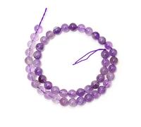 Gems Valley AMB-5156 Perles rondes d'espacement de 8 mm pour la fabrication de bijoux, perles en vrac en améthyste rose, fil de 38,1 cm