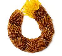 Gems Valley AMB-5597 Fil de perles rondes en tourmaline jaune naturelle 3 mm pour bijoux faits à la main 31,8 cm