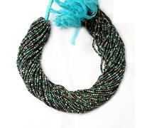 Gems Valley AMB-5637 Perles rondes à facettes Turquoise africaine 2,5 à 3 mm Fil de perles rondes en vrac 33 cm