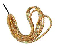 Gems Valley AMB-5663 Perles rondes en opale éthiopienne, fil d'opale à facettes de 4 à 5,5 mm de long, 20,3 cm de long