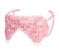 gemshan Masque de sommeil en cristal naturel pour les yeux en jade rose, élimine les rides, les gonflements, les maux de tête et les migraines (#2-quartz rose)